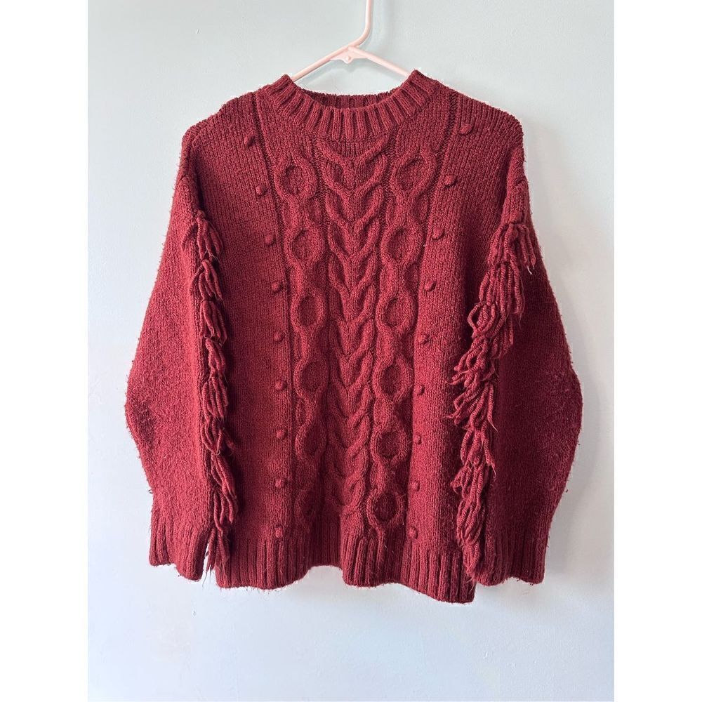 ZARA Kids Chunky Knit Fringe Sweater